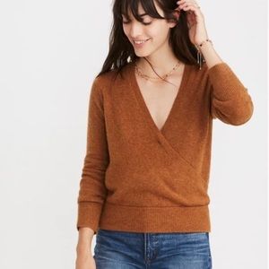 Madewell Faux Wrap Sweater in Harvest